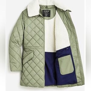 J.Crew Quilted Sherpa Lined Puffer Jacket Sz. XS